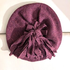 Elegant Burgundy 100% Cotton Italian Knit Beanie